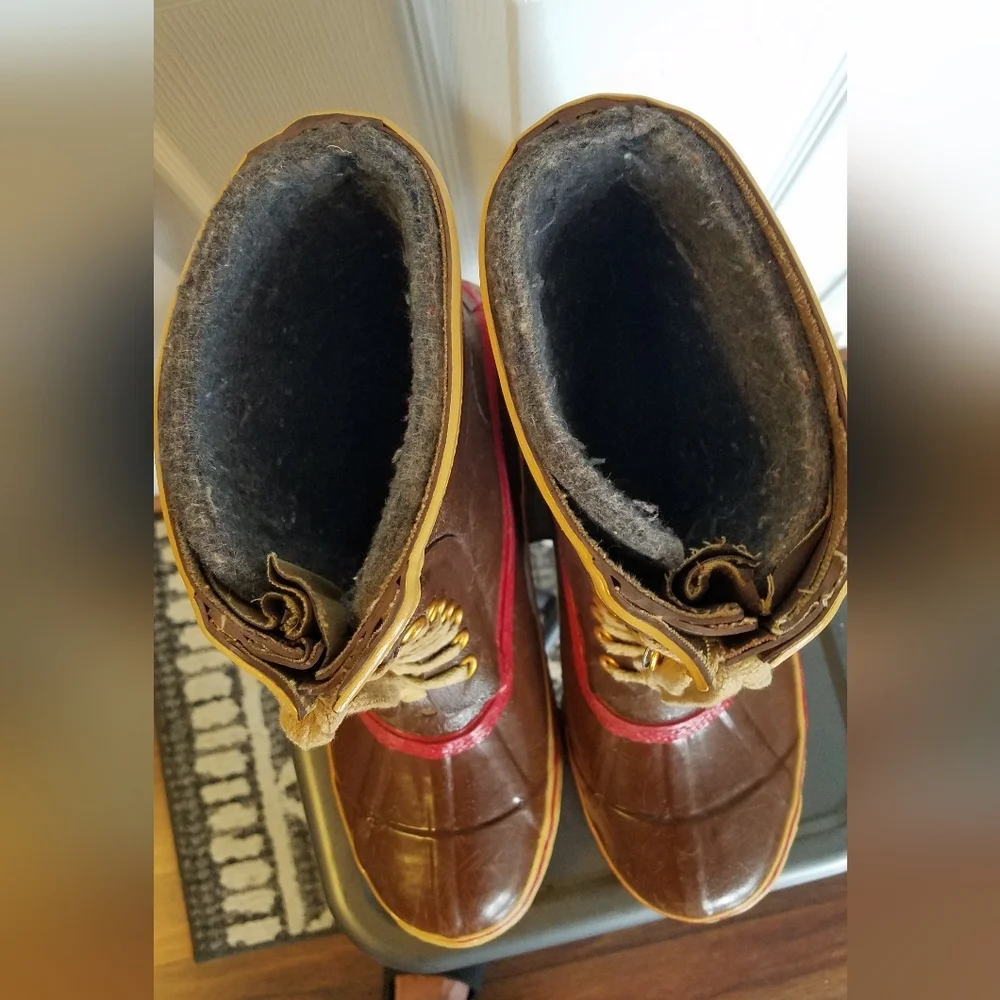 Stormers Steel Shank Men's Boots Weatherproof Felt Liner Size 8 Brown Red Trim